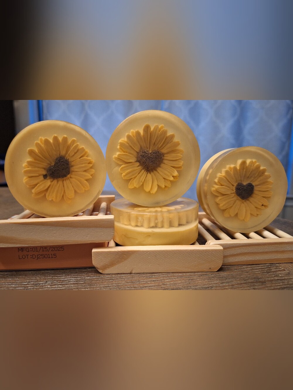 Handcrafted Sunflower Soap Bar - Yellow -